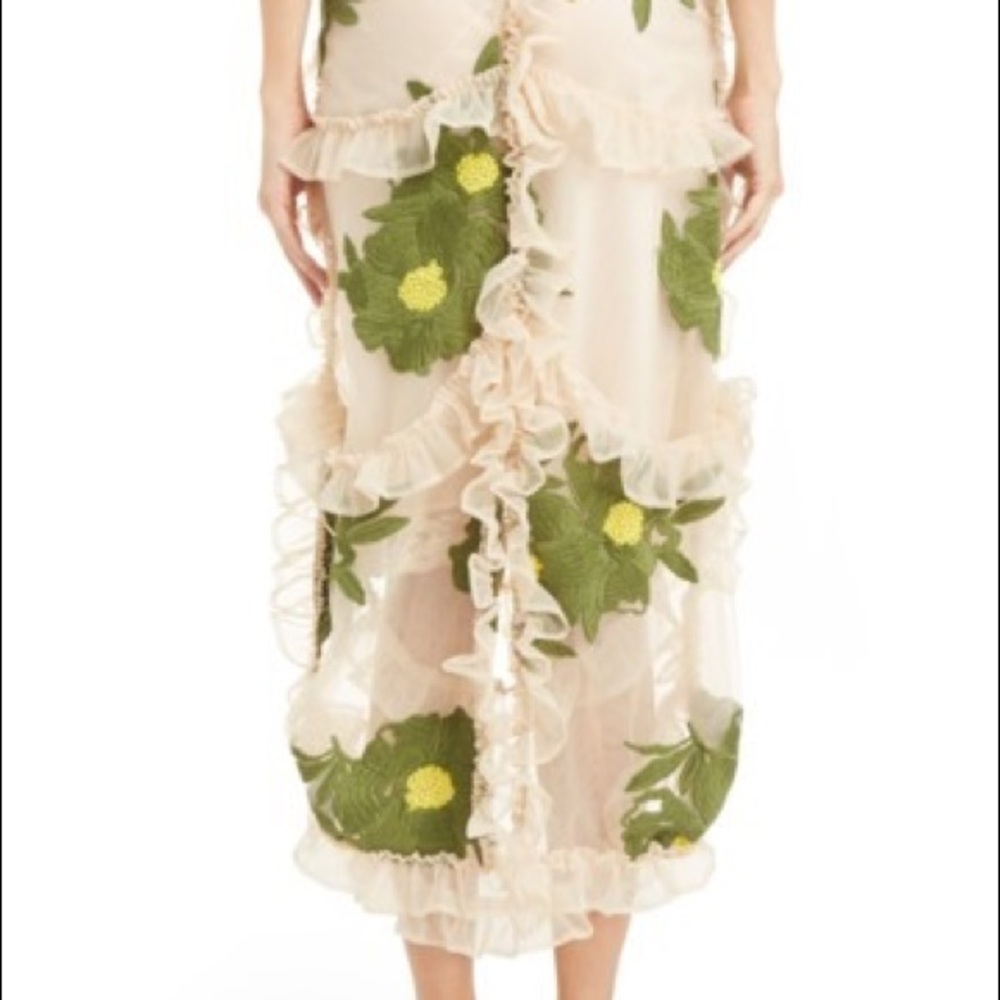 Simone Rocha Embroidered Peony Skirt - Picture 2 of 8